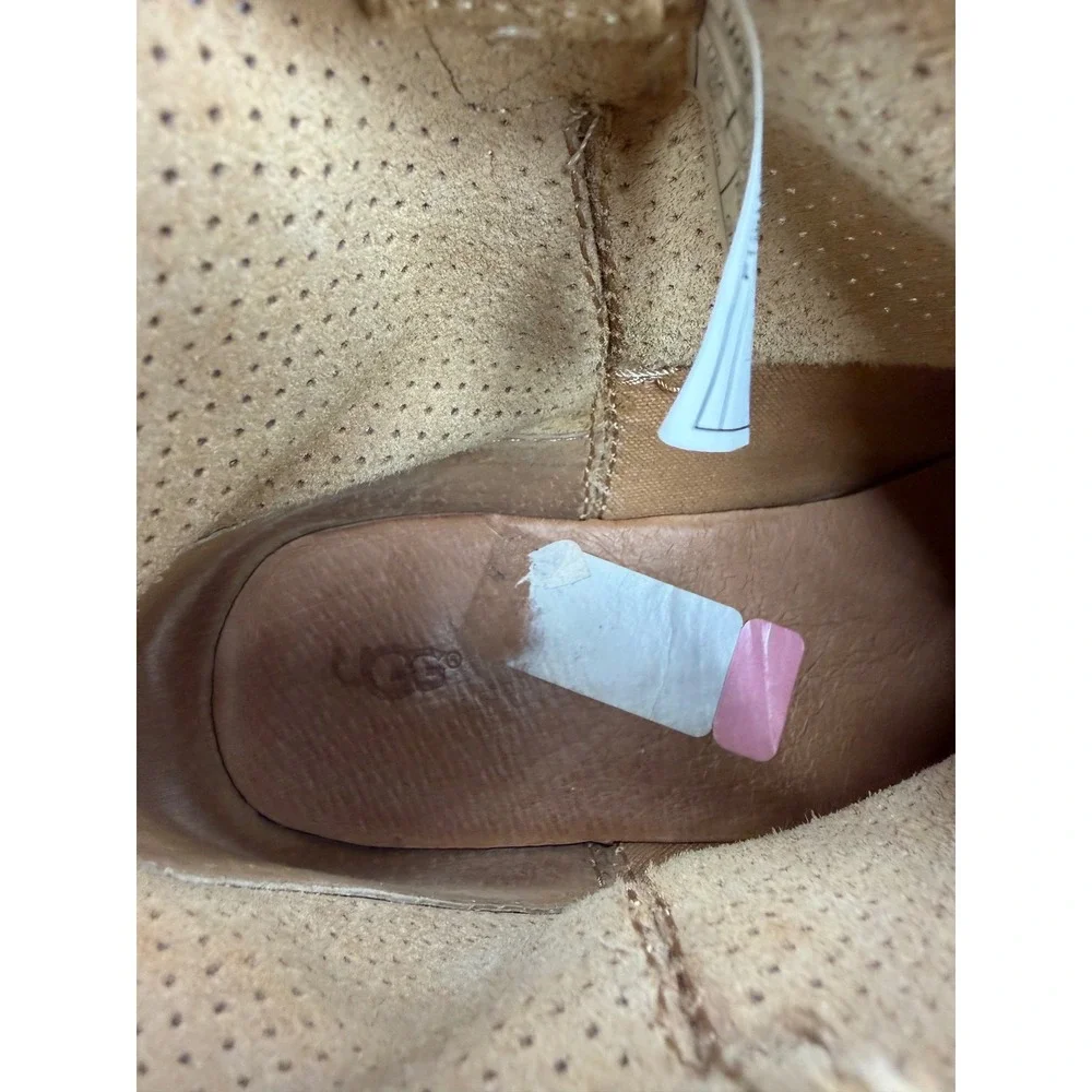 UGG‎ Classic Unlined Mini Boot Women 10 Chestnut Tan Perforated Suede 1016852